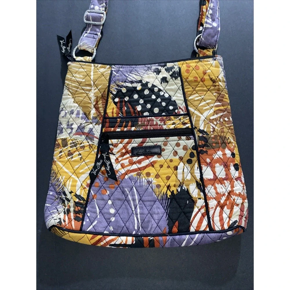 Vera Bradley HIPSTER Crossbody PAINTED FEATHERS Purse Shoulder Bag Retired VGC